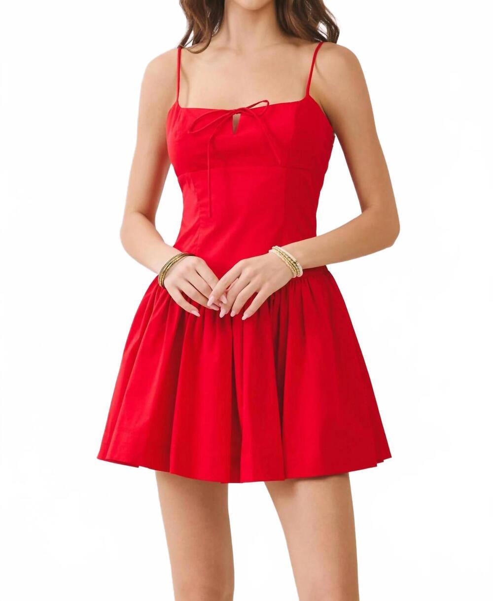 NEW TCEC reese tie-front mini dress in red